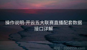 操作说明-开云五大联赛直播配套数据接口详解