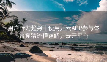 用户行为趋势｜使用开云APP参与体育竞猜流程详解，云开平台