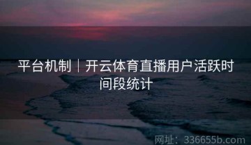 平台机制｜开云体育直播用户活跃时间段统计