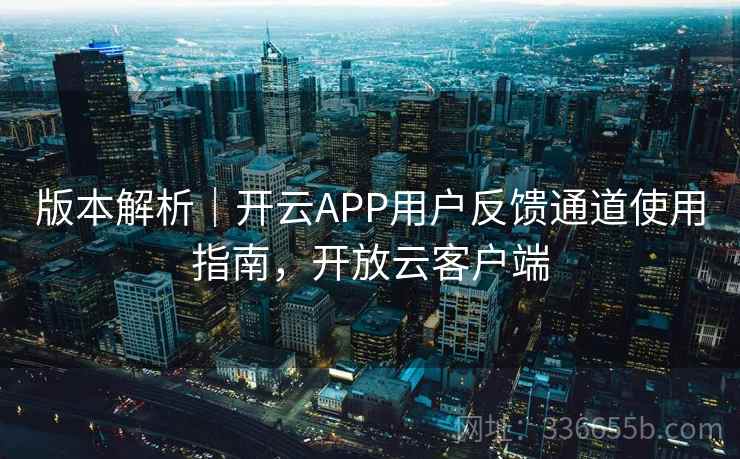 版本解析｜开云APP用户反馈通道使用指南，开放云客户端
